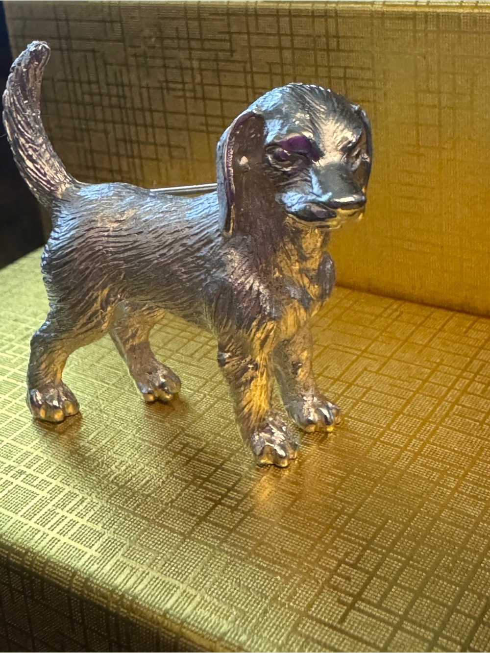 Trifari Vintage Silver Dog Brooch PRESTINE Cond Wear in Memory of Your Fur Baby